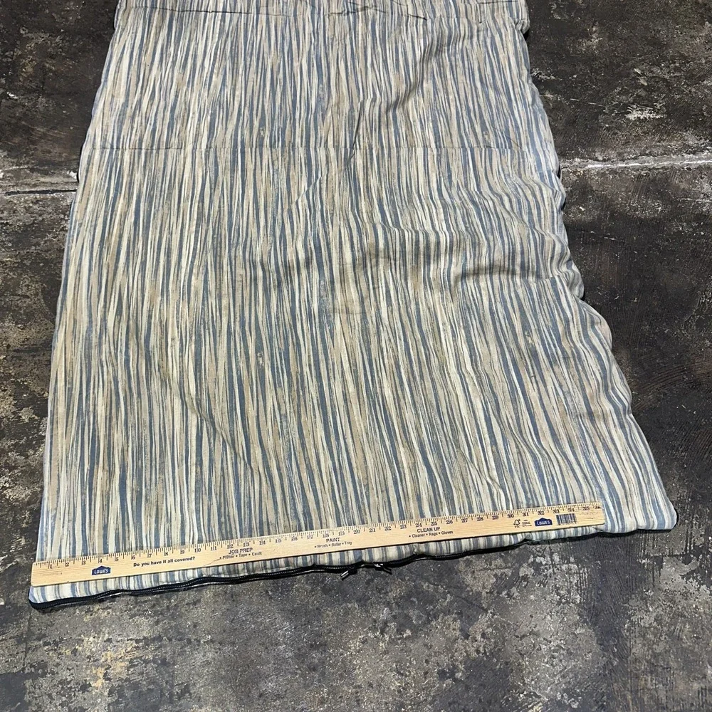 RV Superbag TWIN Sleeping Bag Blue Gray with cream sheets